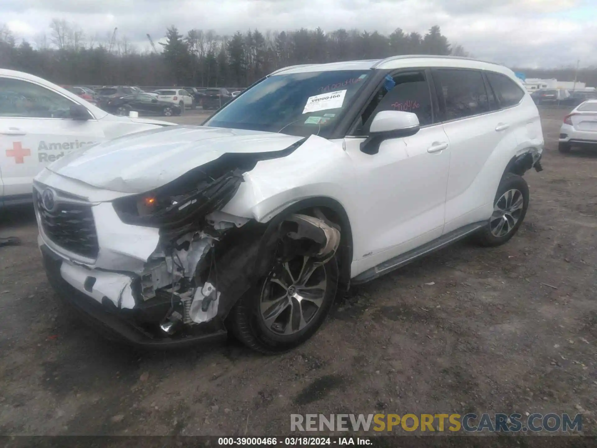 2 Photograph of a damaged car 5TDGBRCH1NS551105 TOYOTA HIGHLANDER 2022