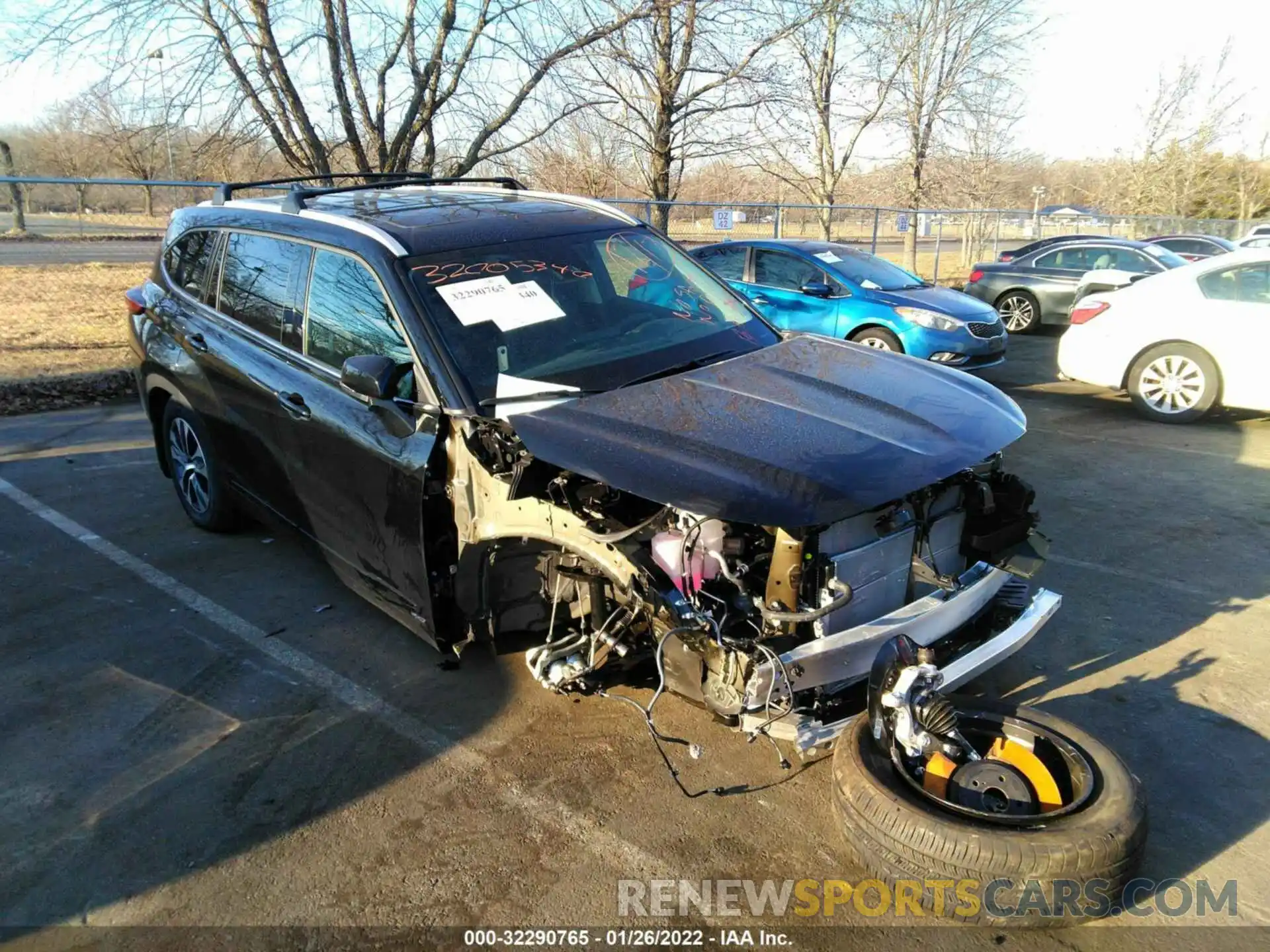 1 Photograph of a damaged car 5TDGBRCH3NS540249 TOYOTA HIGHLANDER 2022