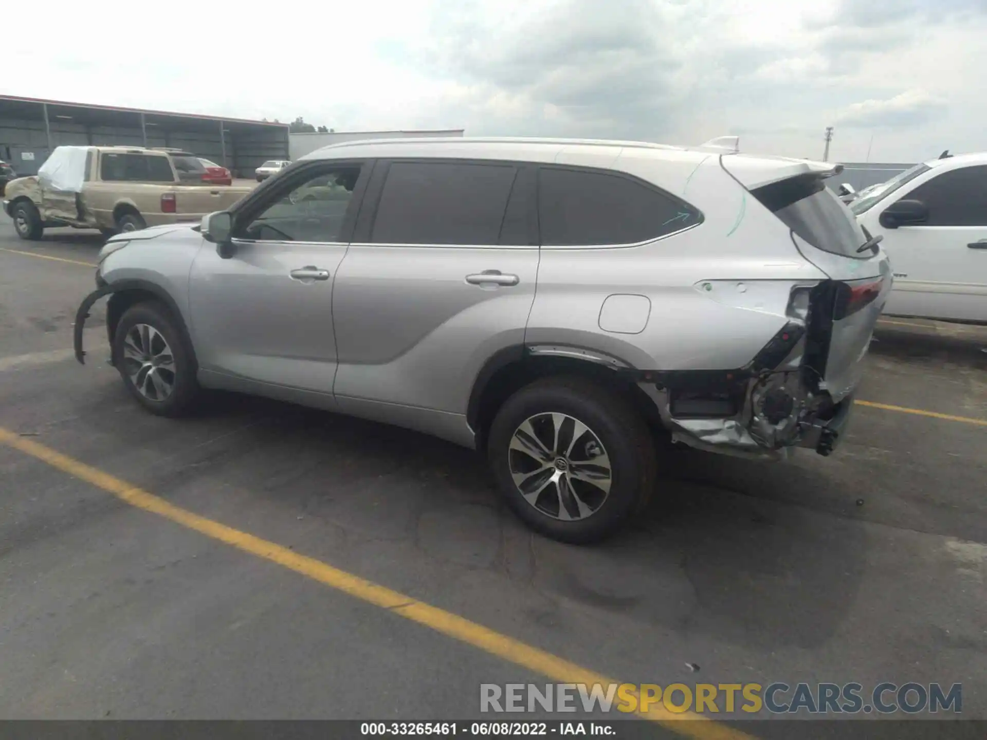 3 Фотография поврежденного автомобиля 5TDGZRAH0NS105638 TOYOTA HIGHLANDER 2022