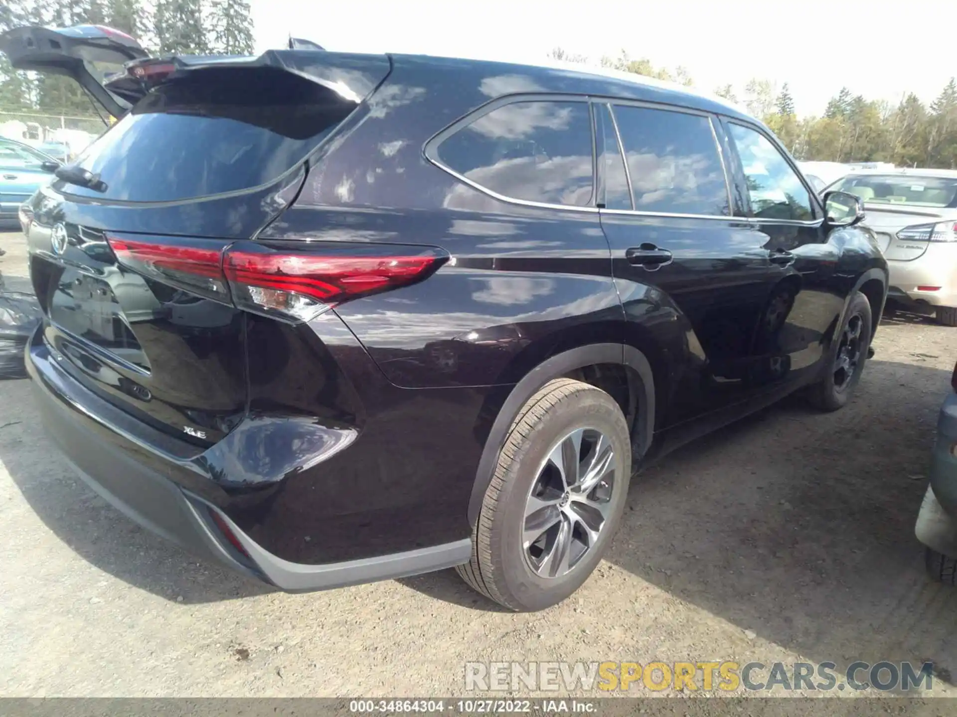 4 Фотография поврежденного автомобиля 5TDGZRAH0NS111763 TOYOTA HIGHLANDER 2022