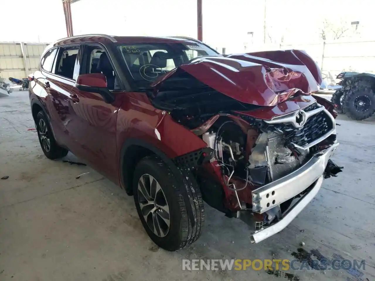 1 Photograph of a damaged car 5TDGZRAH0NS540658 TOYOTA HIGHLANDER 2022