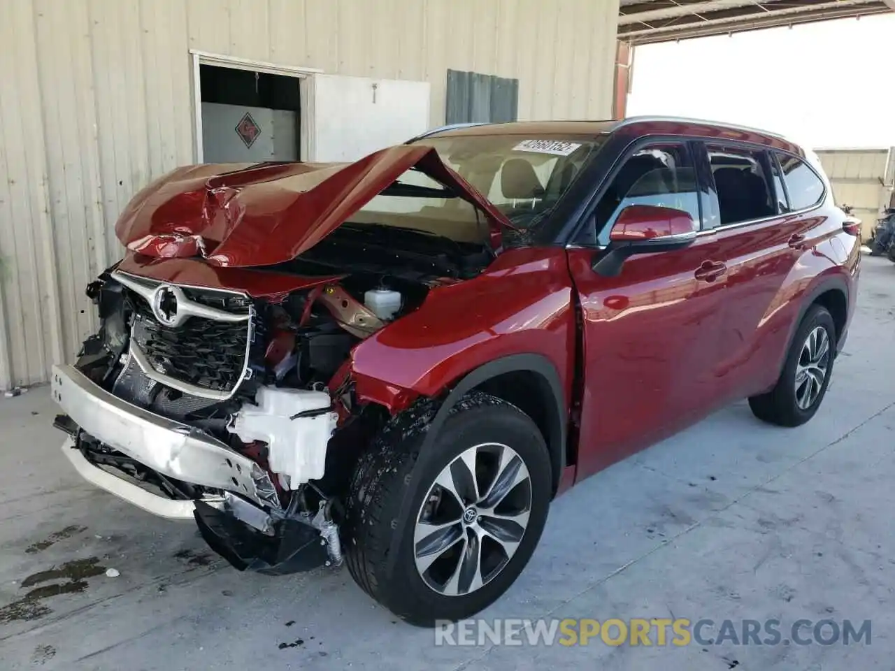 2 Photograph of a damaged car 5TDGZRAH0NS540658 TOYOTA HIGHLANDER 2022