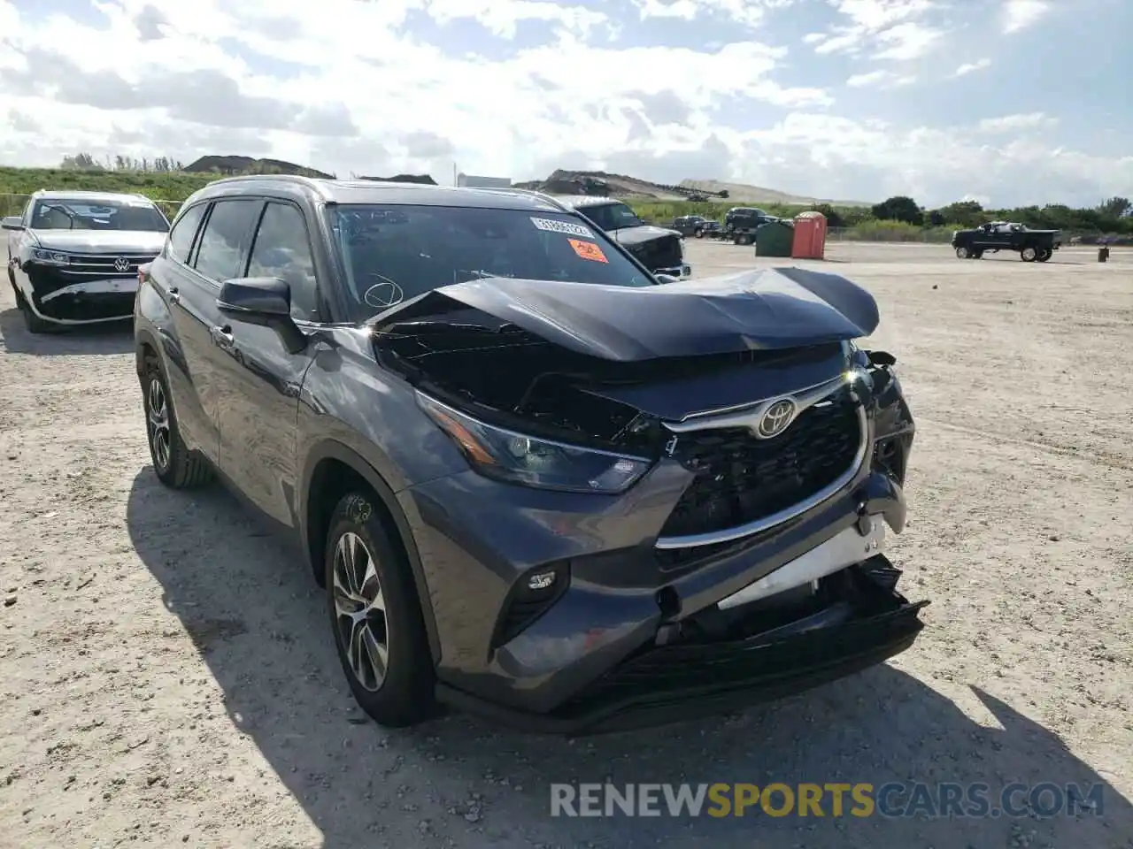 1 Photograph of a damaged car 5TDGZRAH0NS541390 TOYOTA HIGHLANDER 2022