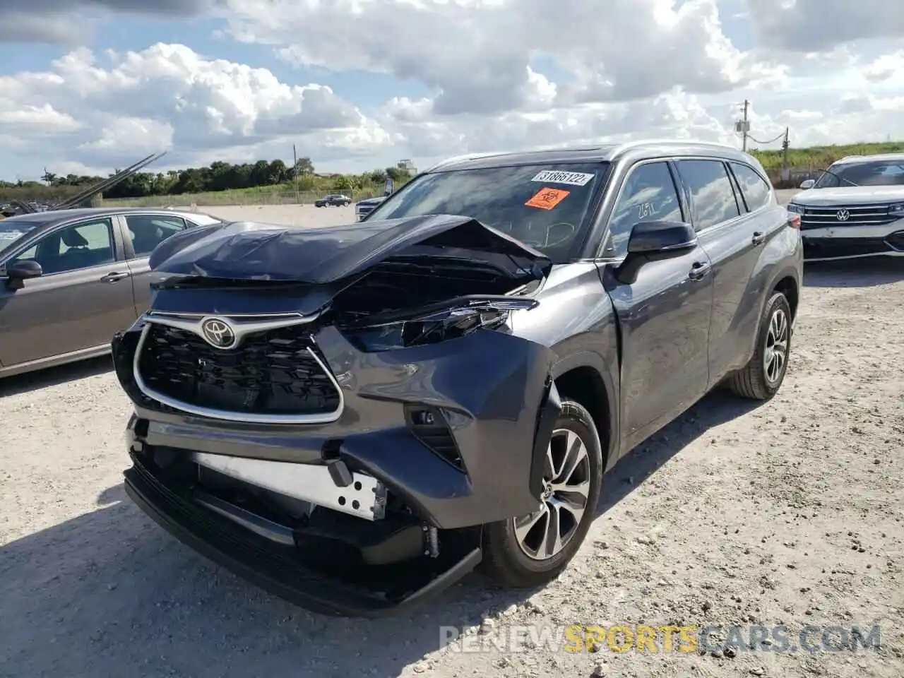 2 Photograph of a damaged car 5TDGZRAH0NS541390 TOYOTA HIGHLANDER 2022