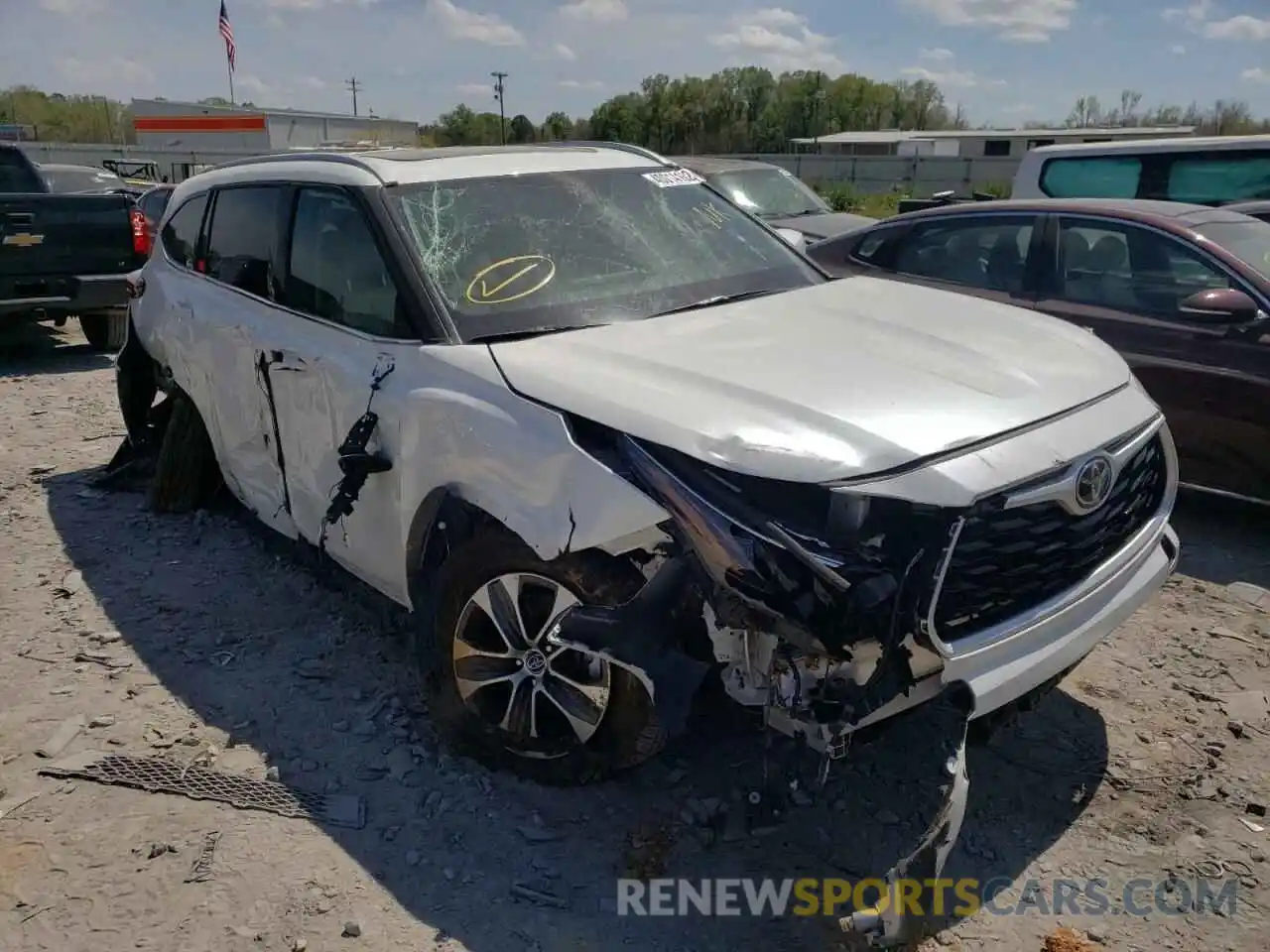 1 Photograph of a damaged car 5TDGZRAH1NS097162 TOYOTA HIGHLANDER 2022