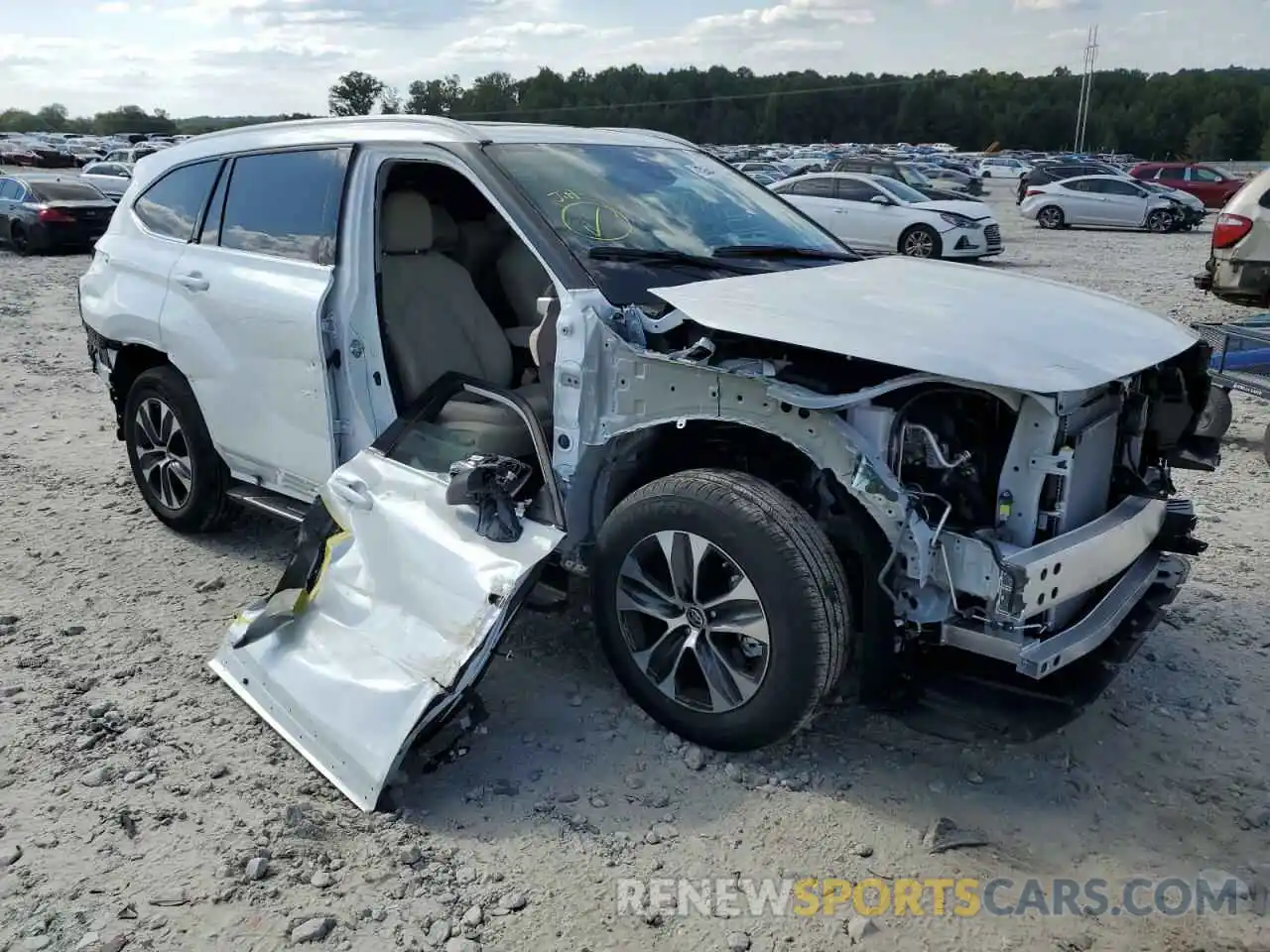 1 Photograph of a damaged car 5TDGZRAH1NS125090 TOYOTA HIGHLANDER 2022