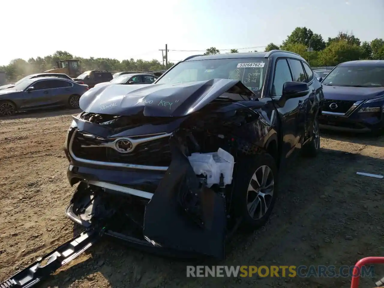 2 Photograph of a damaged car 5TDGZRAH4NS550528 TOYOTA HIGHLANDER 2022