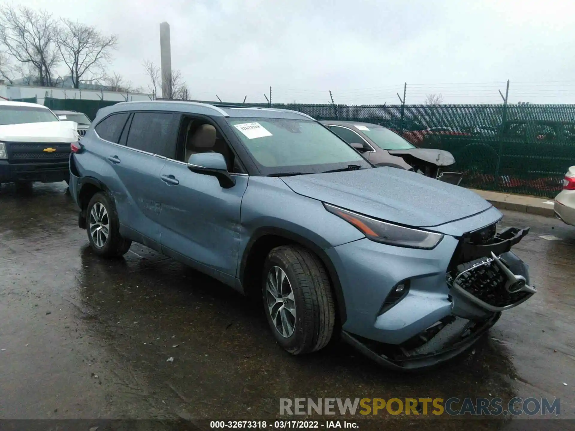 1 Photograph of a damaged car 5TDGZRAH6NS101285 TOYOTA HIGHLANDER 2022