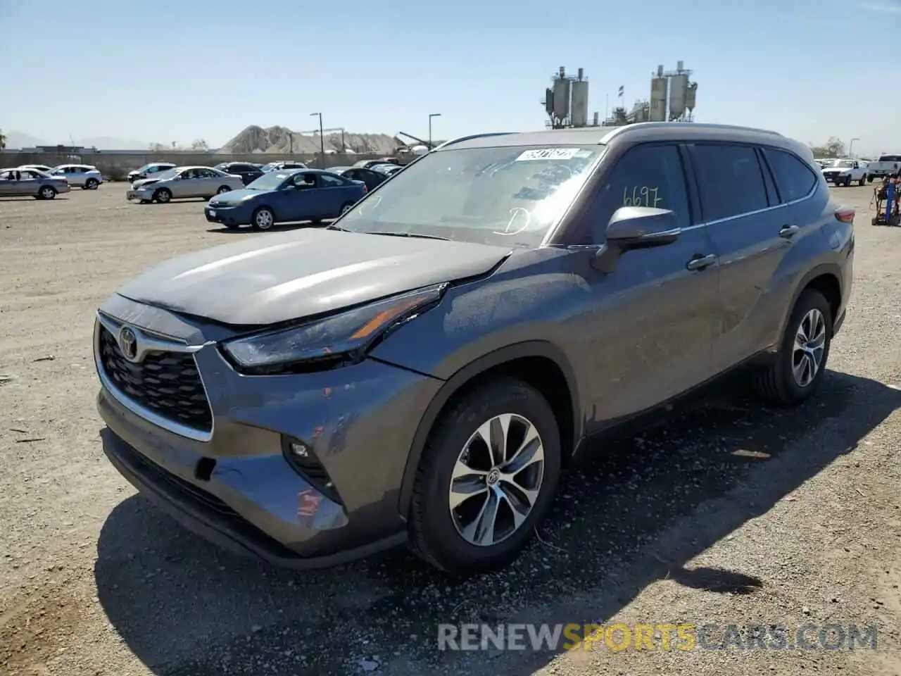 2 Photograph of a damaged car 5TDGZRAH7NS549227 TOYOTA HIGHLANDER 2022