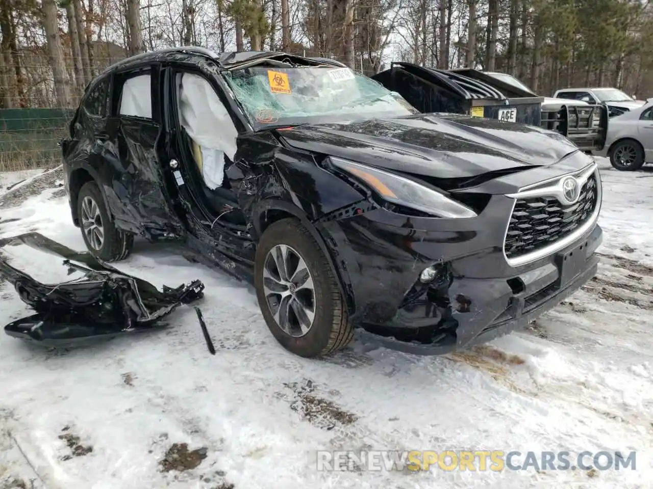 1 Photograph of a damaged car 5TDGZRBH1NS164194 TOYOTA HIGHLANDER 2022