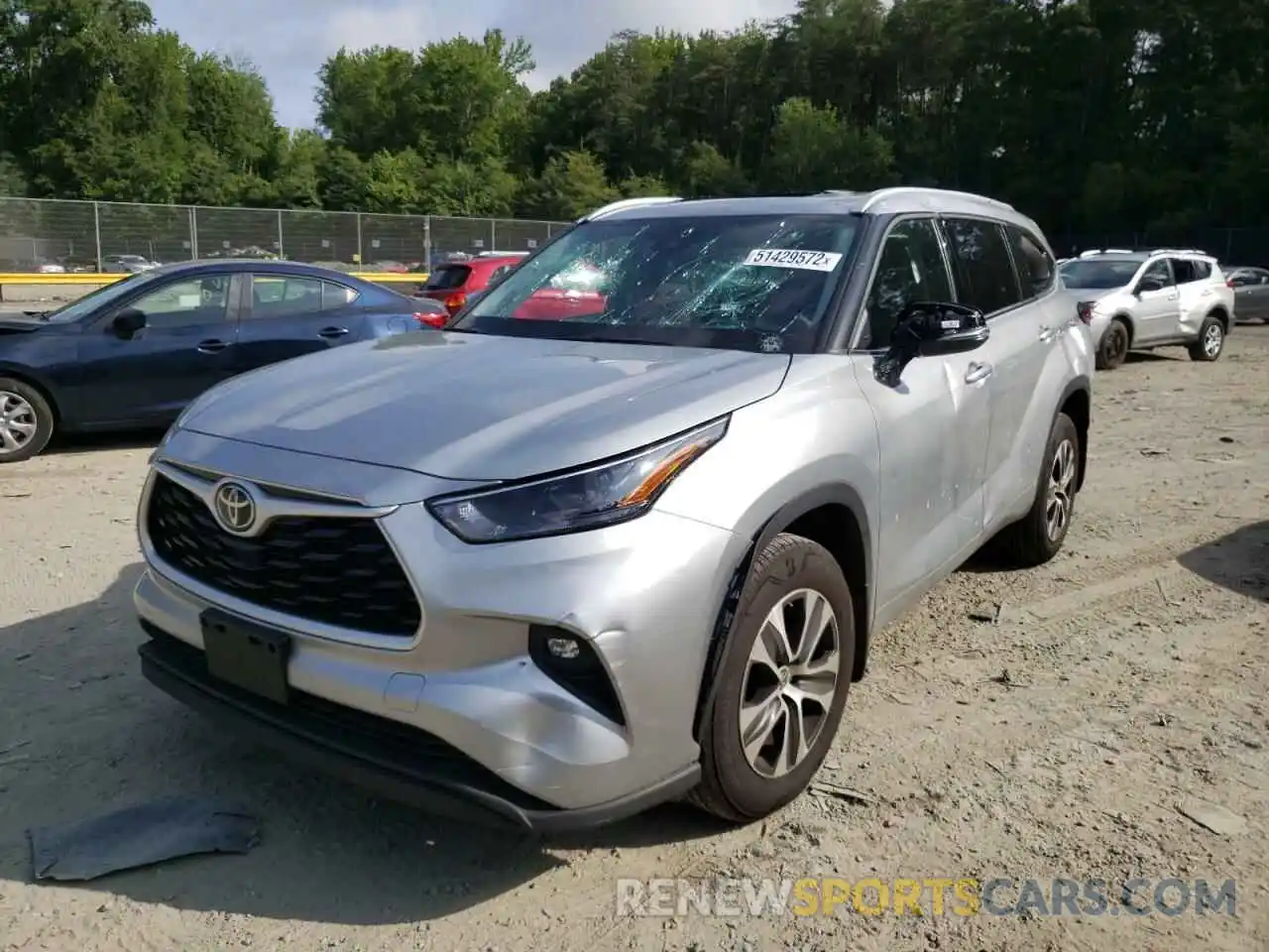 2 Photograph of a damaged car 5TDGZRBH2NS202919 TOYOTA HIGHLANDER 2022