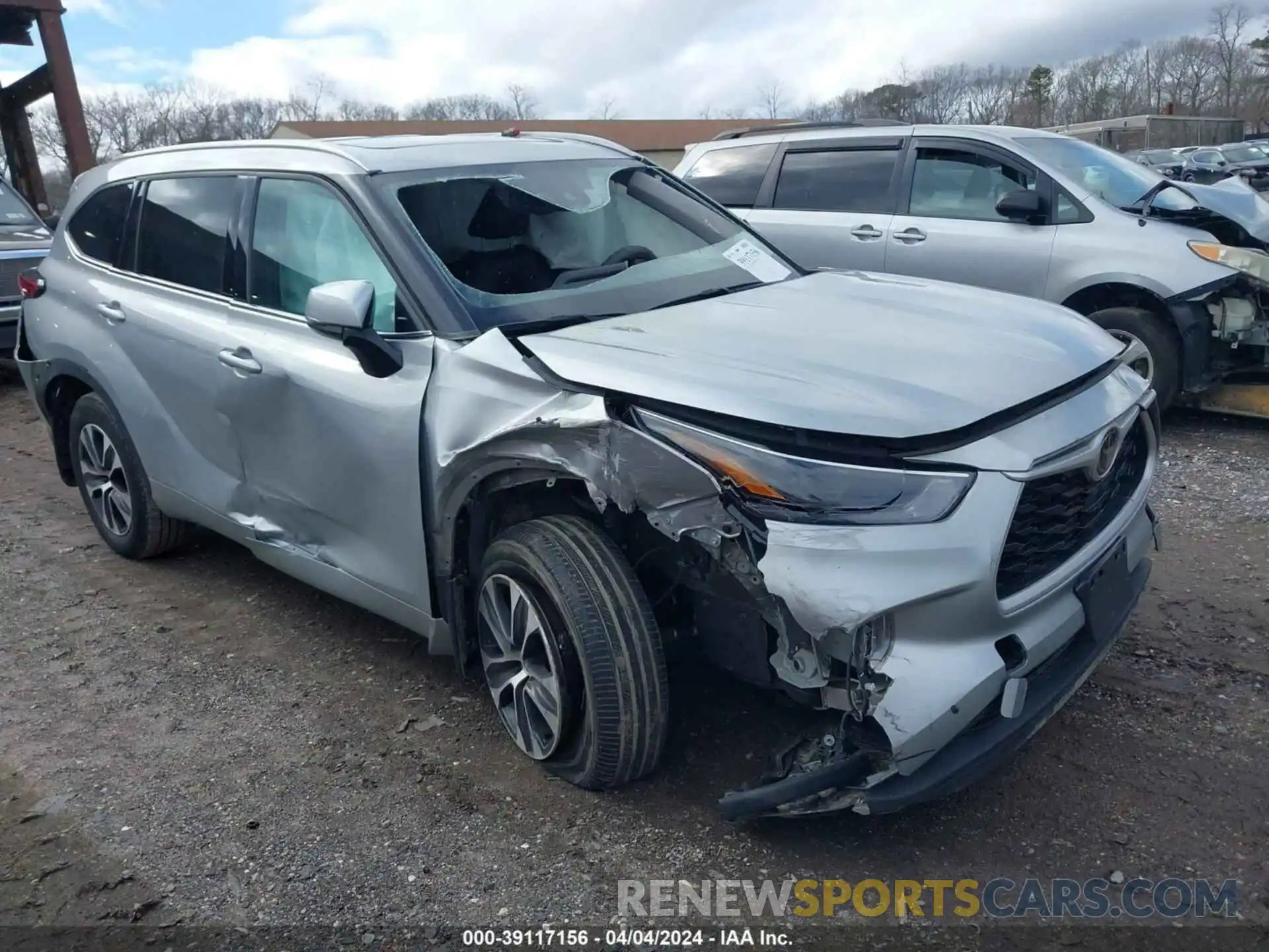 1 Photograph of a damaged car 5TDGZRBH2NS563714 TOYOTA HIGHLANDER 2022