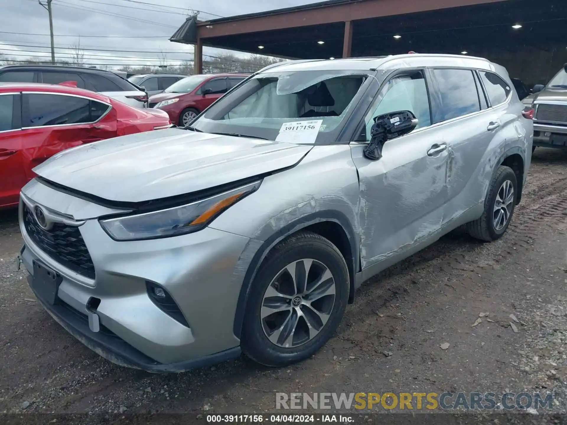 2 Photograph of a damaged car 5TDGZRBH2NS563714 TOYOTA HIGHLANDER 2022