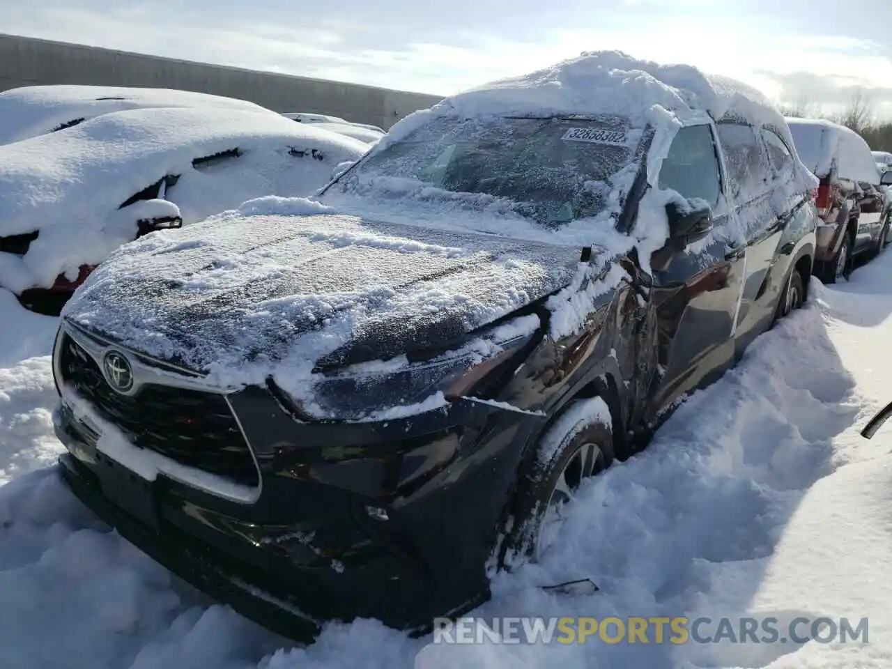 2 Photograph of a damaged car 5TDGZRBH6NS161727 TOYOTA HIGHLANDER 2022