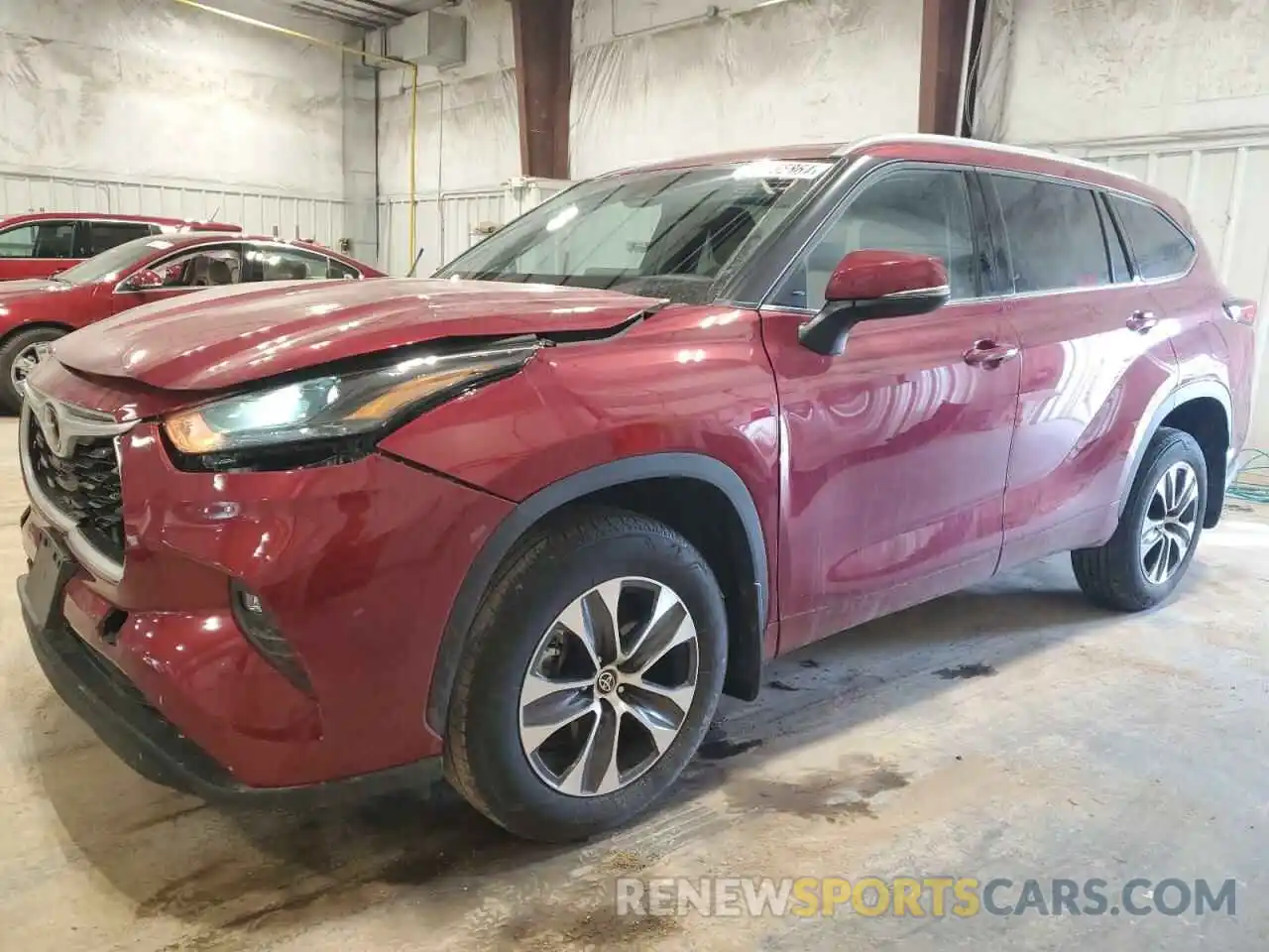 1 Photograph of a damaged car 5TDGZRBH7NS171490 TOYOTA HIGHLANDER 2022