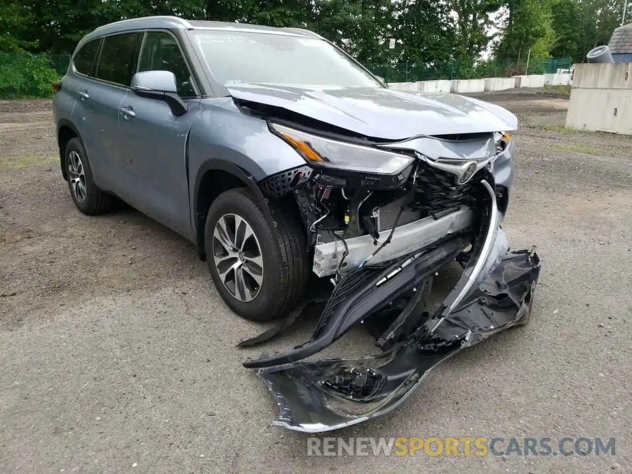 1 Photograph of a damaged car 5TDGZRBH7NS186121 TOYOTA HIGHLANDER 2022