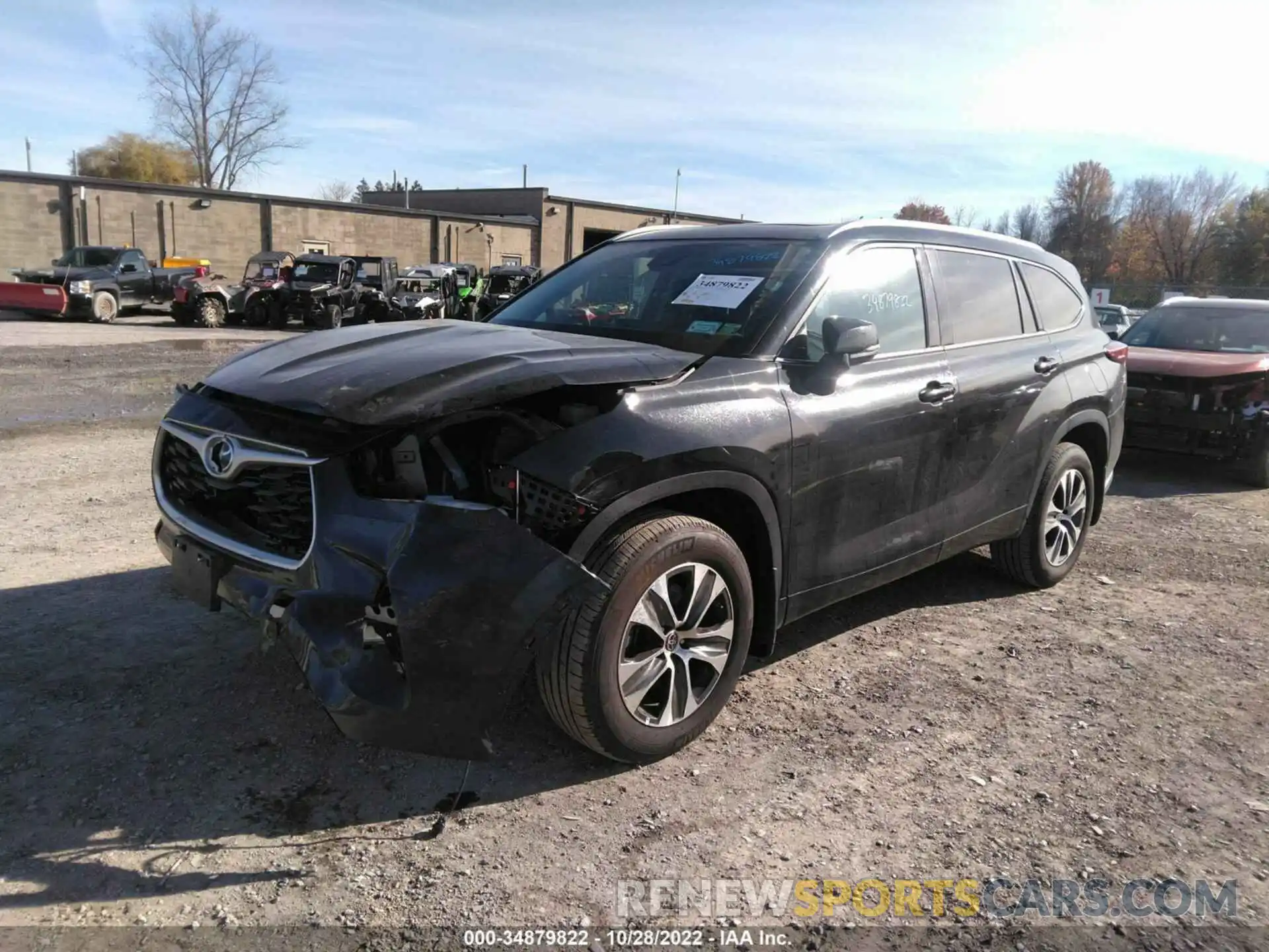 2 Photograph of a damaged car 5TDGZRBH8NS210717 TOYOTA HIGHLANDER 2022