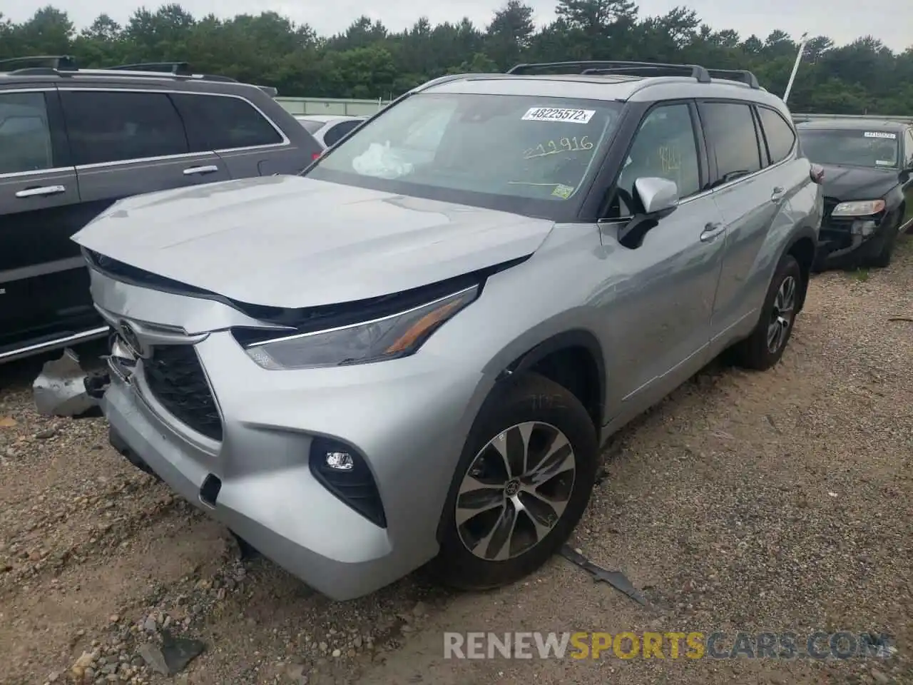 2 Photograph of a damaged car 5TDGZRBH8NS211916 TOYOTA HIGHLANDER 2022