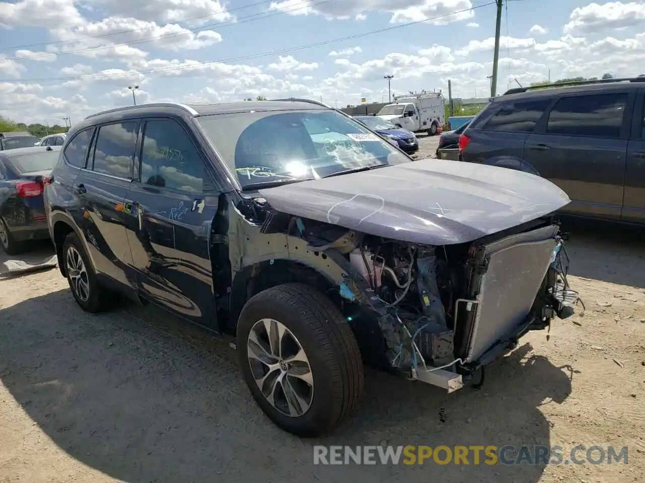 1 Photograph of a damaged car 5TDGZRBH8NS574815 TOYOTA HIGHLANDER 2022