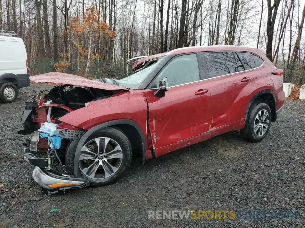 1 Photograph of a damaged car 5TDGZRBH9NS177758 TOYOTA HIGHLANDER 2022