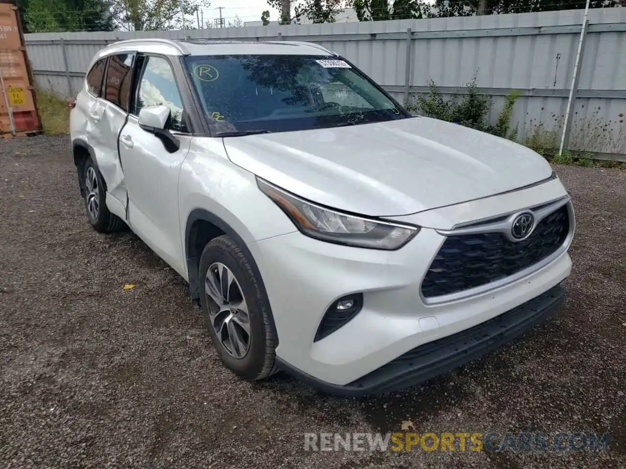 1 Photograph of a damaged car 5TDGZRBH9NS573978 TOYOTA HIGHLANDER 2022