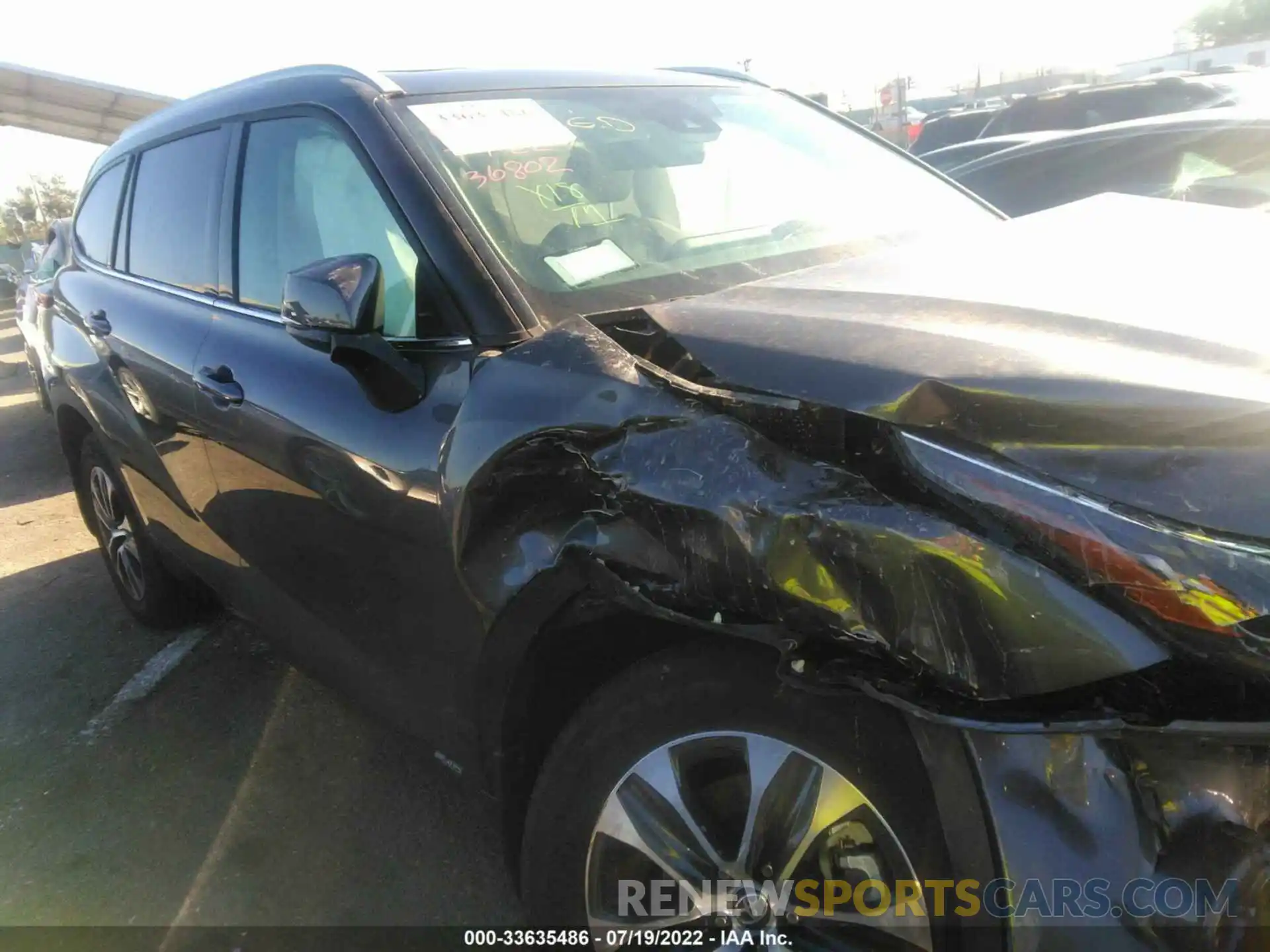 1 Photograph of a damaged car 5TDHBRCH0NS554131 TOYOTA HIGHLANDER 2022