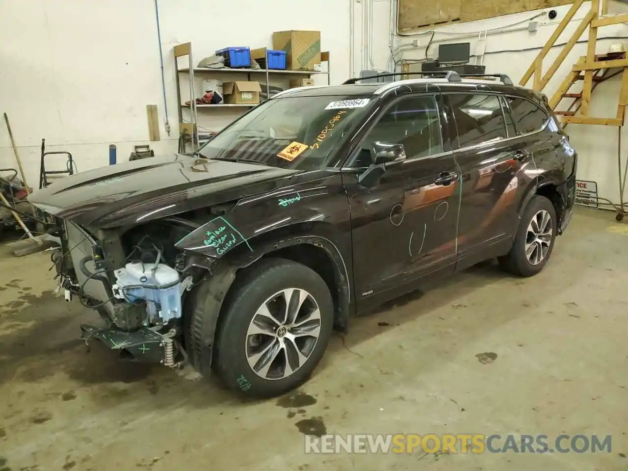 1 Photograph of a damaged car 5TDHBRCH3NS093314 TOYOTA HIGHLANDER 2022