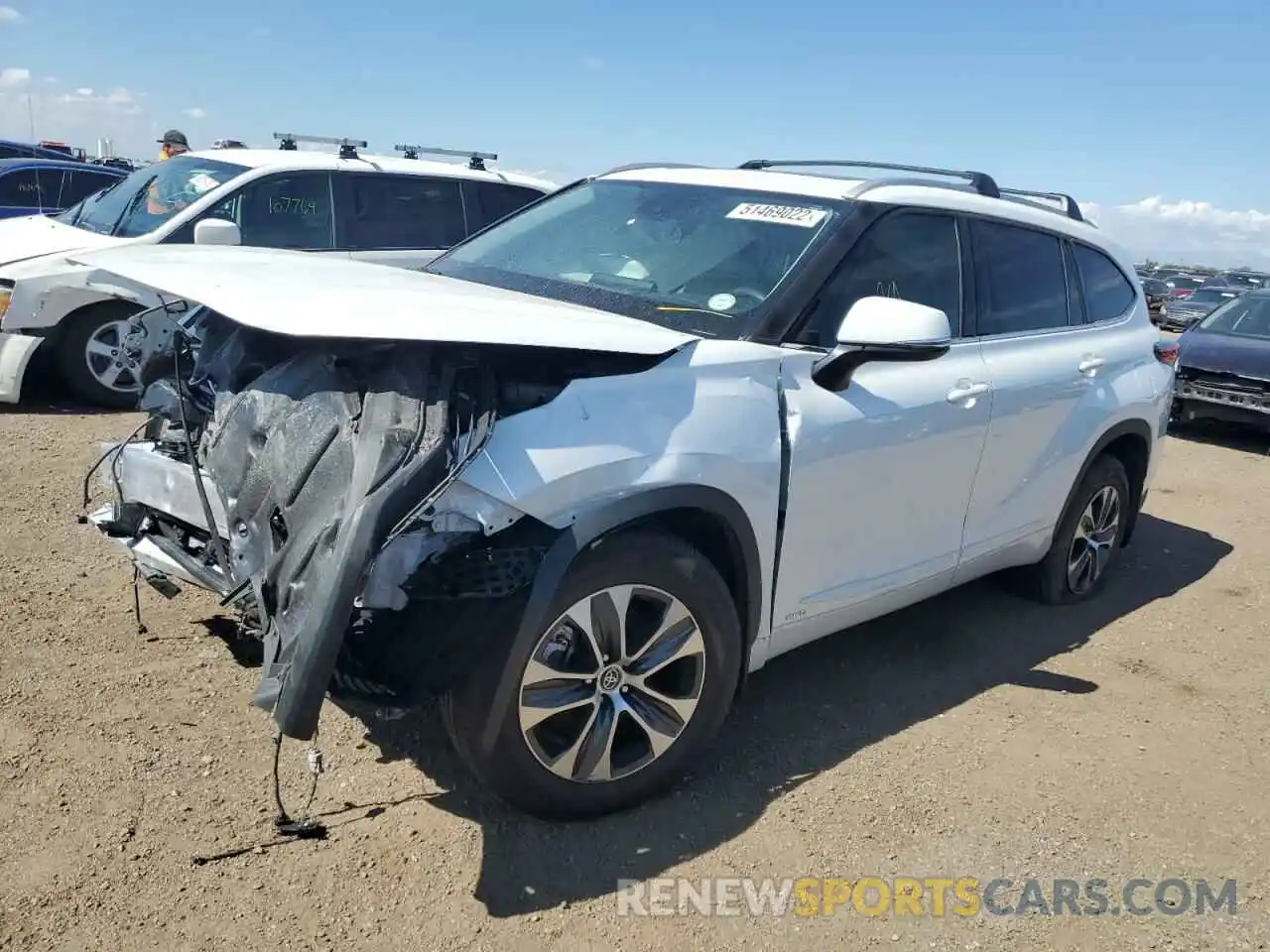 2 Photograph of a damaged car 5TDHBRCH8NS538808 TOYOTA HIGHLANDER 2022