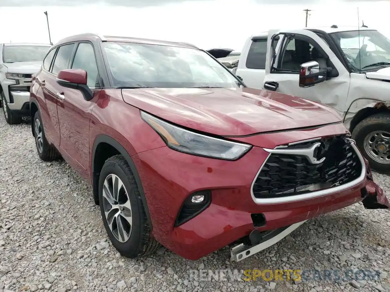 1 Photograph of a damaged car 5TDHZRBH6NS183764 TOYOTA HIGHLANDER 2022