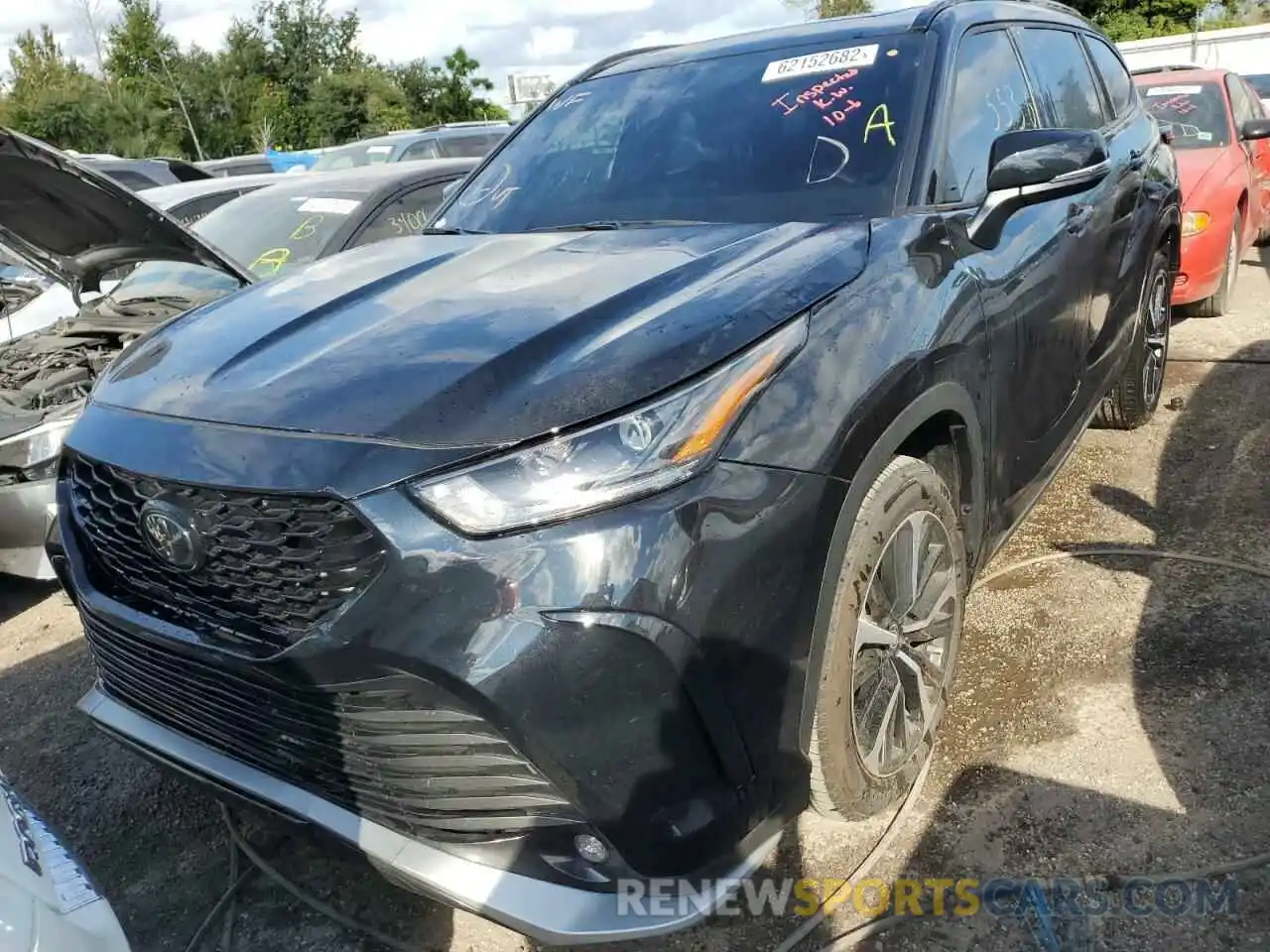 2 Photograph of a damaged car 5TDLZRAH0NS120770 TOYOTA HIGHLANDER 2022