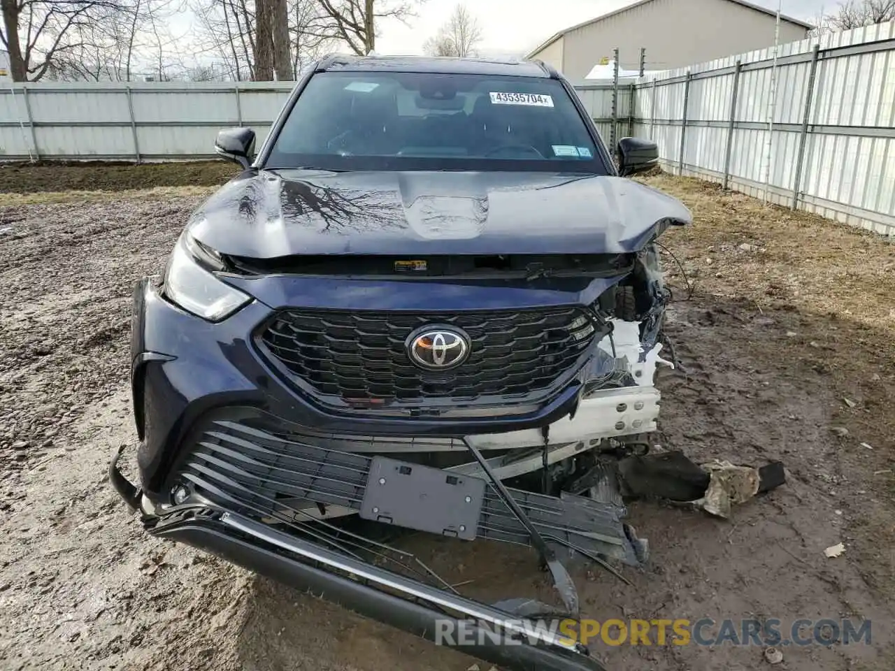 5 Photograph of a damaged car 5TDLZRBH4NS173874 TOYOTA HIGHLANDER 2022