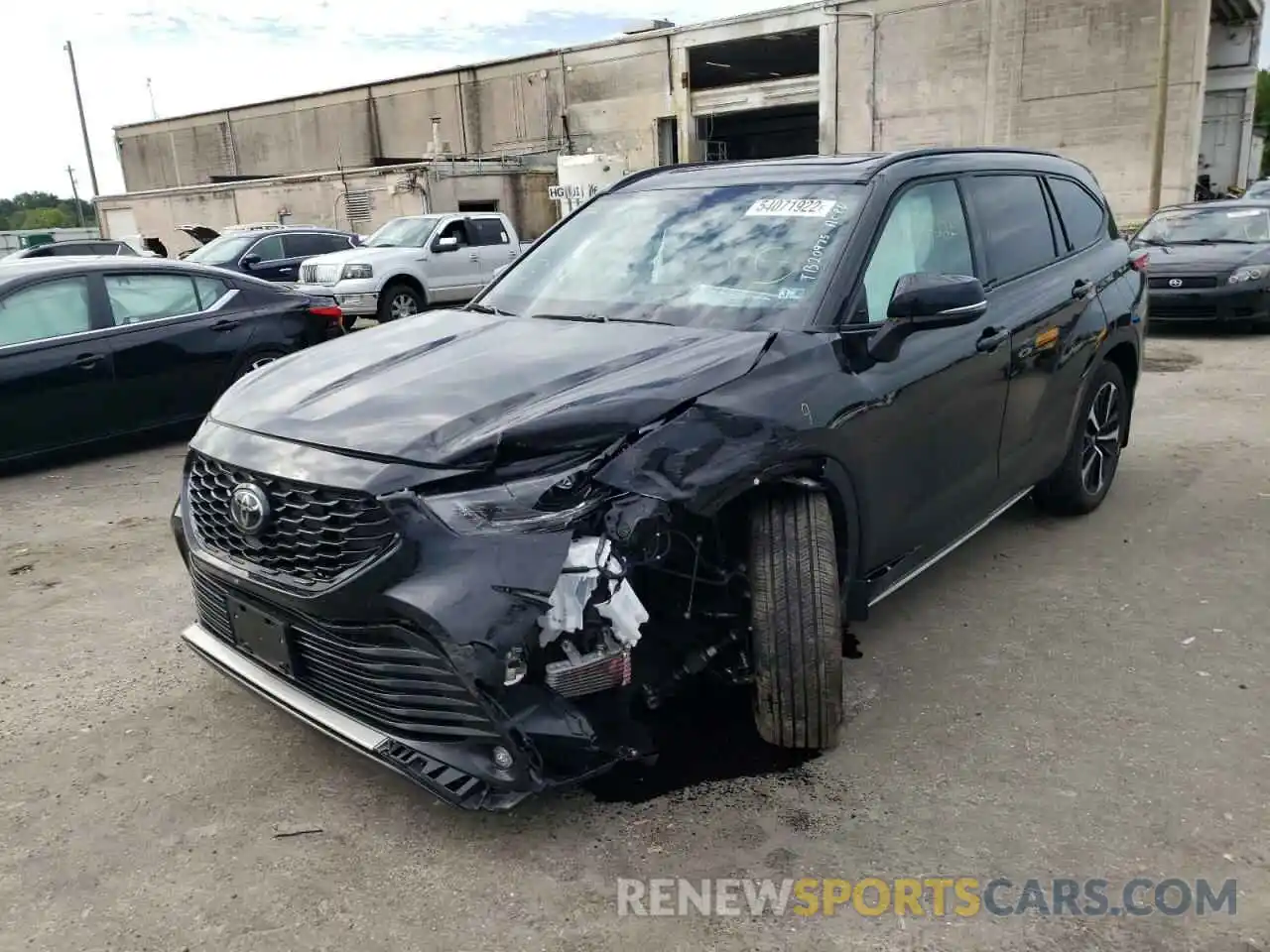 2 Photograph of a damaged car 5TDLZRBH6NS202386 TOYOTA HIGHLANDER 2022