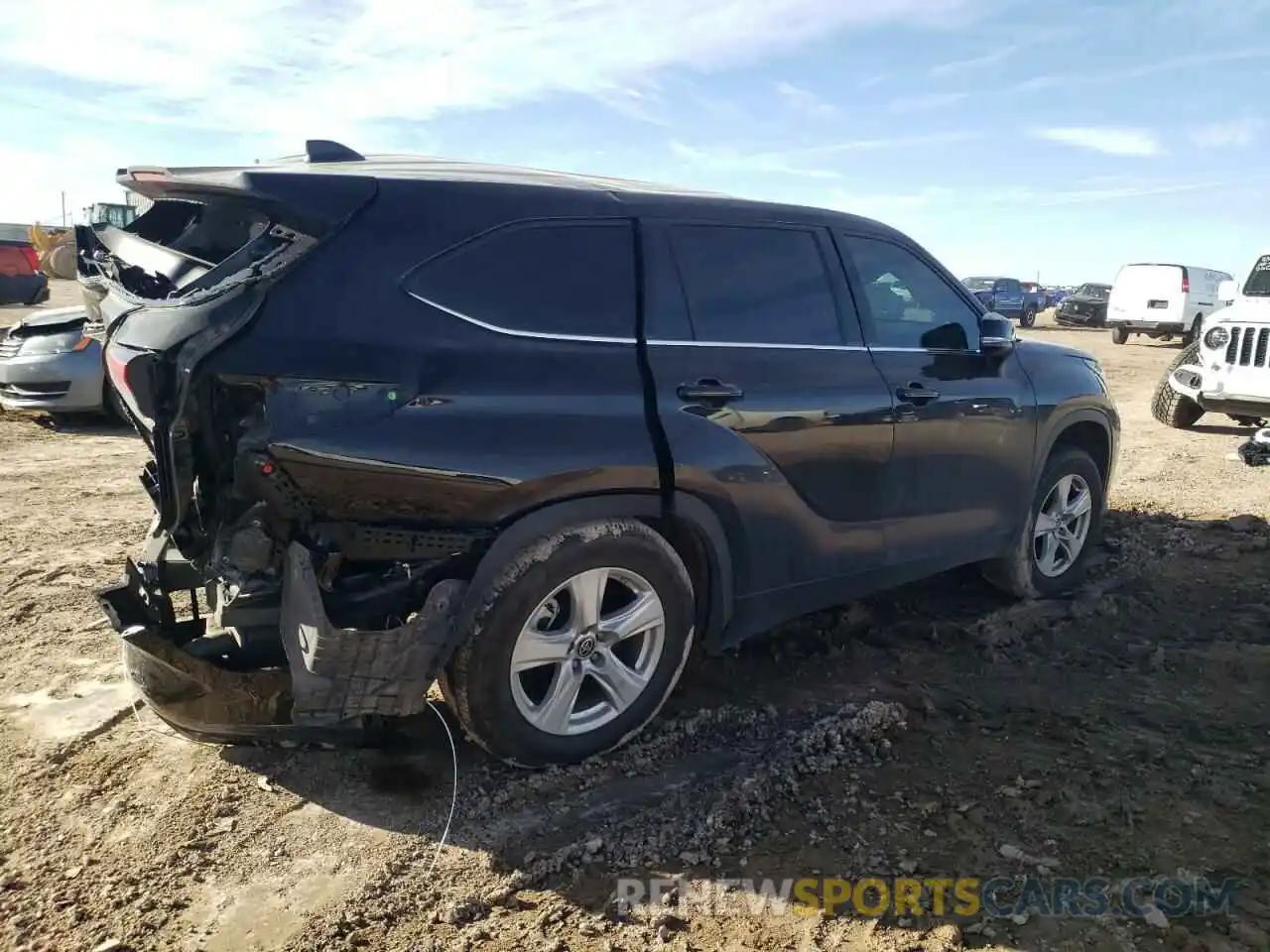 3 Photograph of a damaged car 5TDZZRAH1NS134073 TOYOTA HIGHLANDER 2022