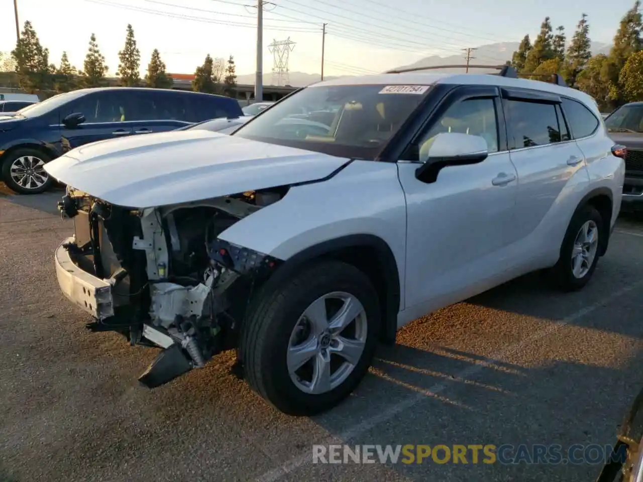 1 Photograph of a damaged car 5TDZZRAH1NS560121 TOYOTA HIGHLANDER 2022