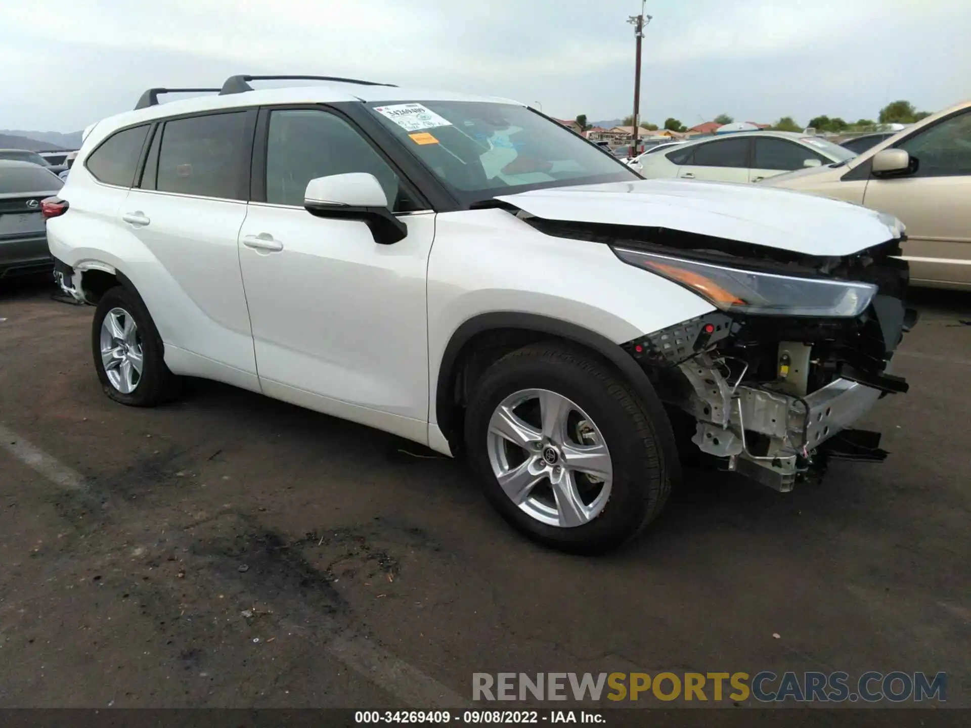 1 Photograph of a damaged car 5TDZZRAH6NS538776 TOYOTA HIGHLANDER 2022