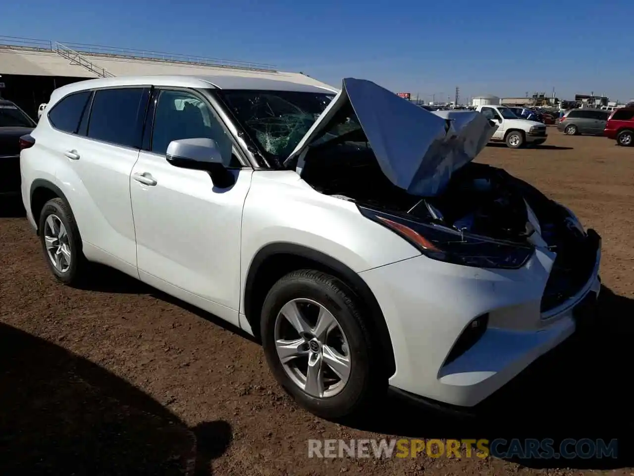 1 Photograph of a damaged car 5TDZZRAH8NS103452 TOYOTA HIGHLANDER 2022