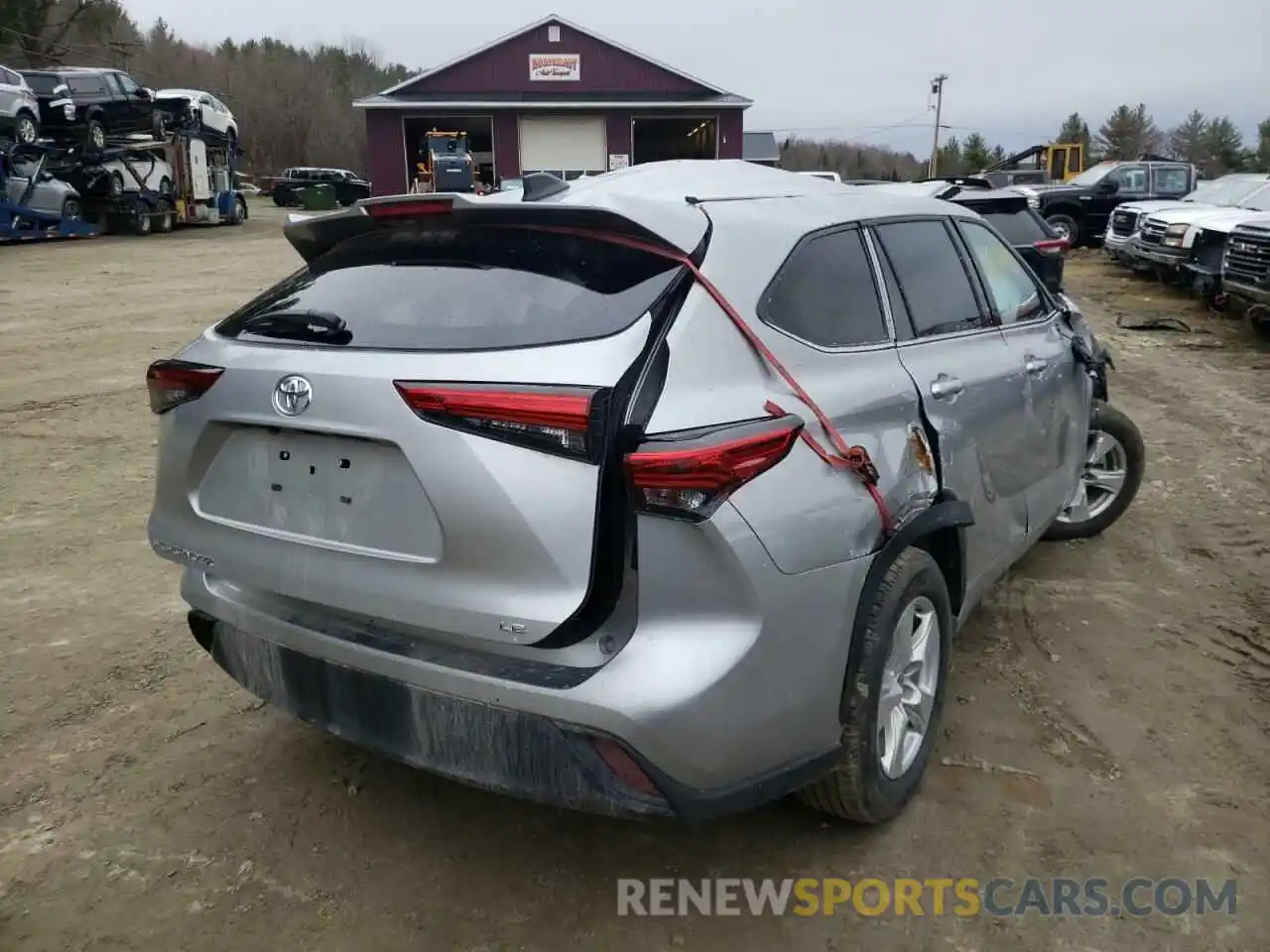 4 Photograph of a damaged car 5TDZZRAH8NS544854 TOYOTA HIGHLANDER 2022