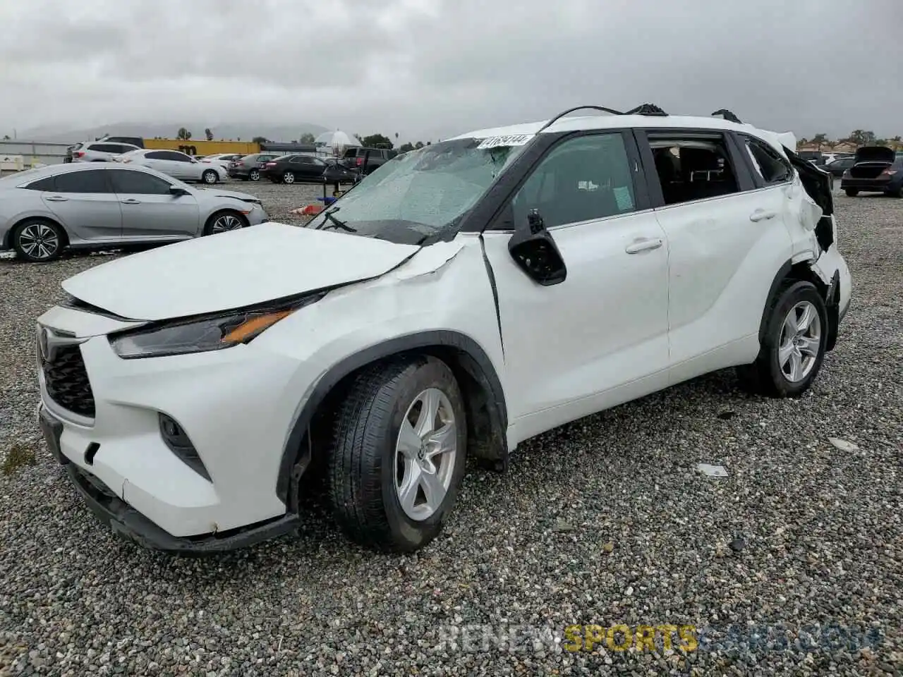 1 Photograph of a damaged car 5TDZZRAH9NS130336 TOYOTA HIGHLANDER 2022