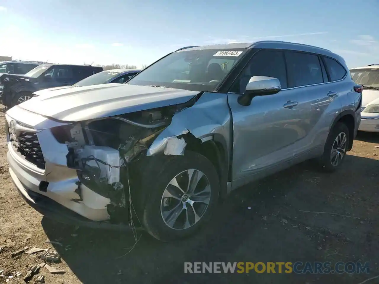 1 Photograph of a damaged car 5TDKARAH9PS523068 TOYOTA HIGHLANDER 2023