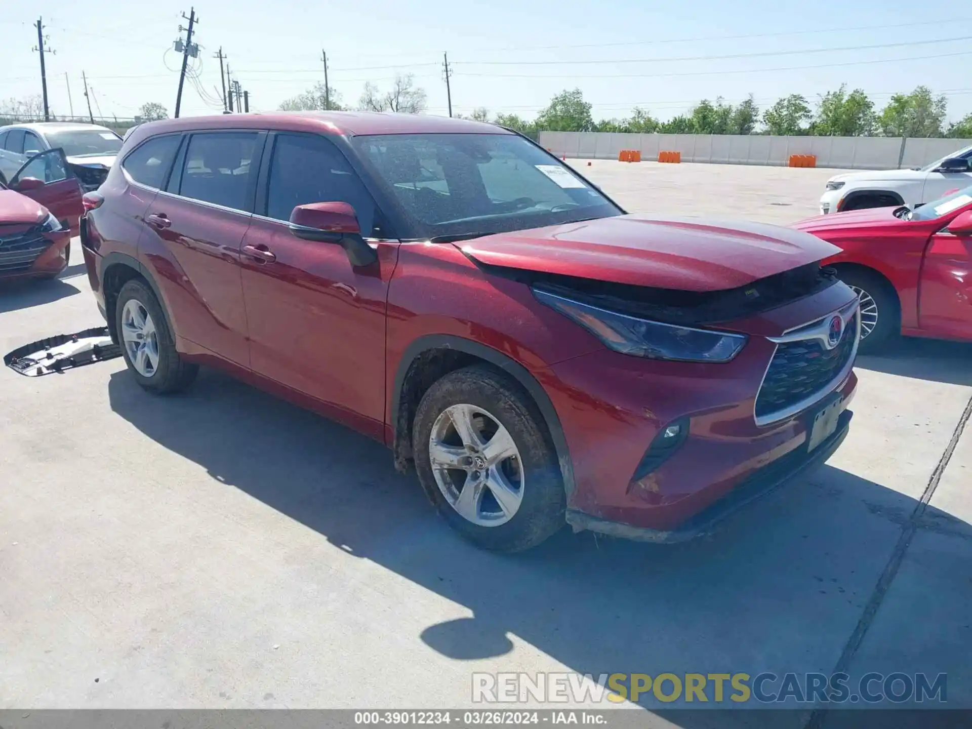 1 Photograph of a damaged car 5TDZARAH6PS519221 TOYOTA HIGHLANDER 2023