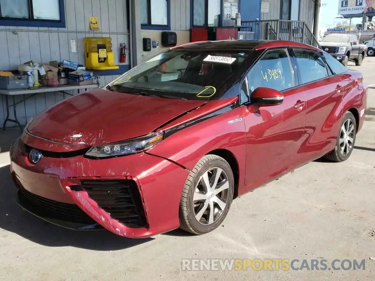 2 Фотография поврежденного автомобиля JTDBVRBD0KA005680 TOYOTA MIRAI 2019