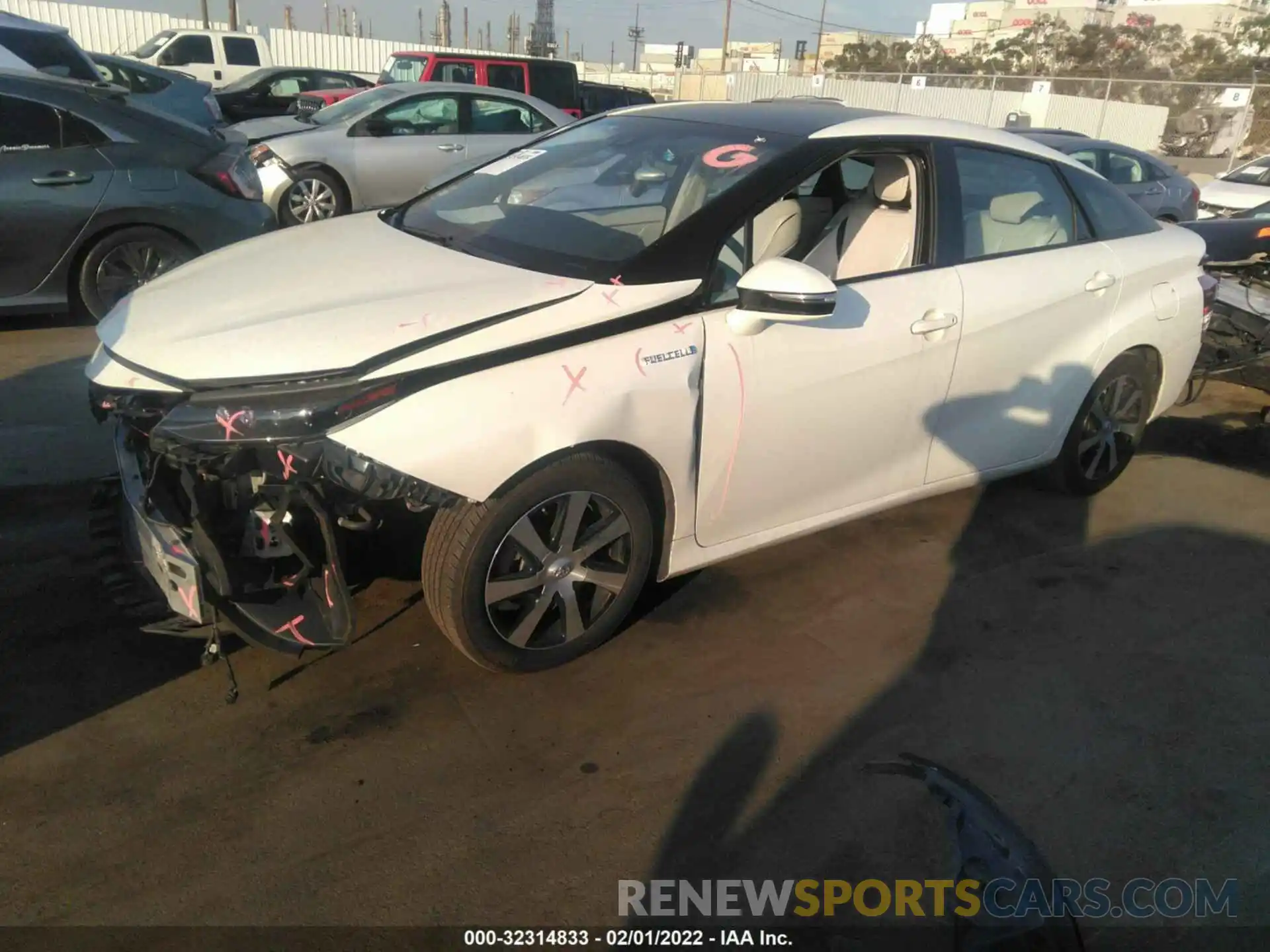 2 Photograph of a damaged car JTDBVRBD0KA007381 TOYOTA MIRAI 2019