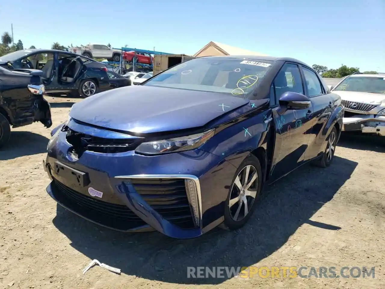 2 Photograph of a damaged car JTDBVRBD2KA005549 TOYOTA MIRAI 2019