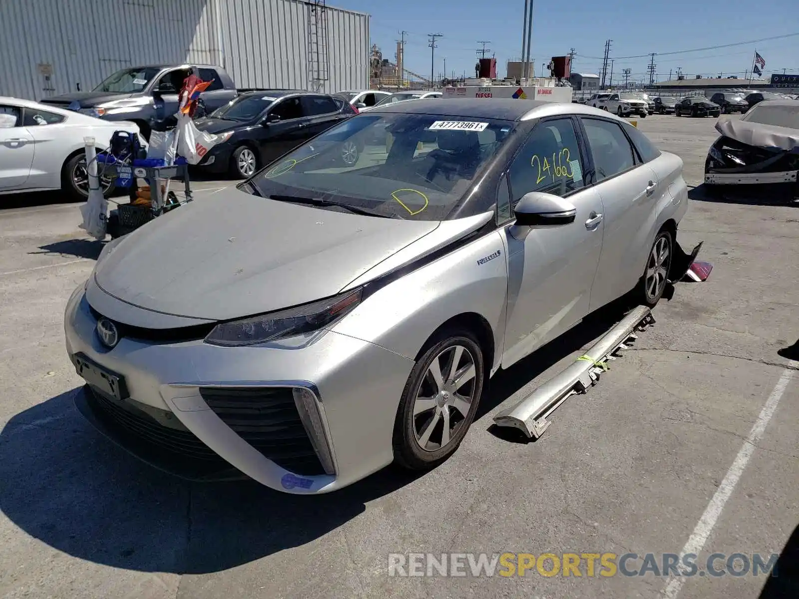 2 Photograph of a damaged car JTDBVRBD4KA006072 TOYOTA MIRAI 2019