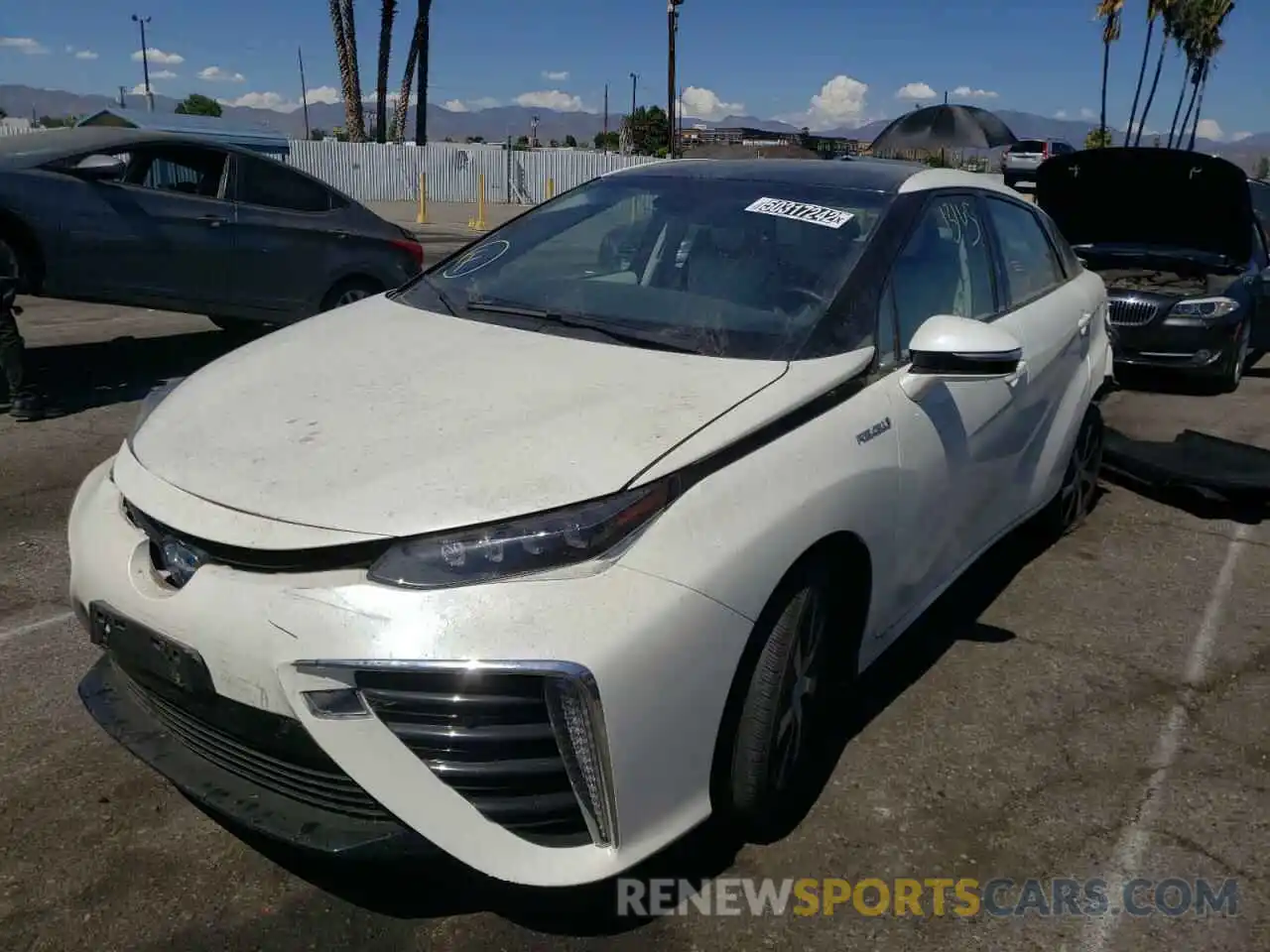 2 Photograph of a damaged car JTDBVRBD4KA007092 TOYOTA MIRAI 2019