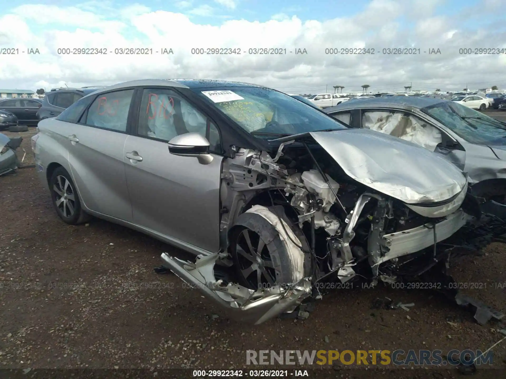 1 Photograph of a damaged car JTDBVRBD6KA006316 TOYOTA MIRAI 2019