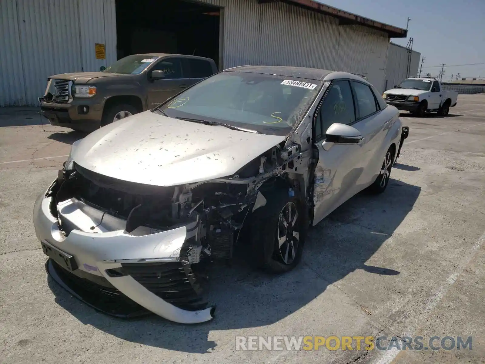 2 Photograph of a damaged car JTDBVRBD8KA006110 TOYOTA MIRAI 2019