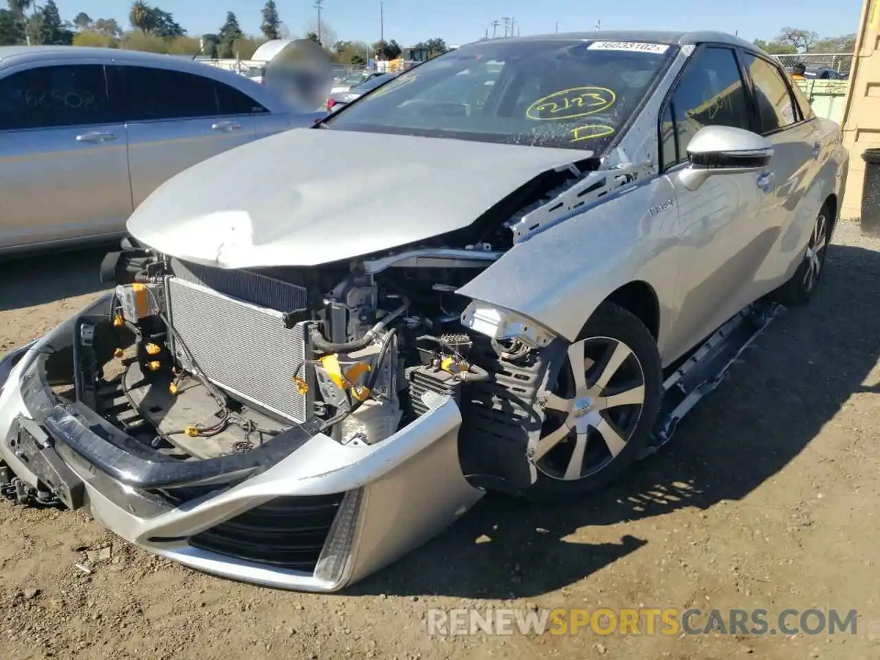 2 Photograph of a damaged car JTDBVRBD9KA005662 TOYOTA MIRAI 2019