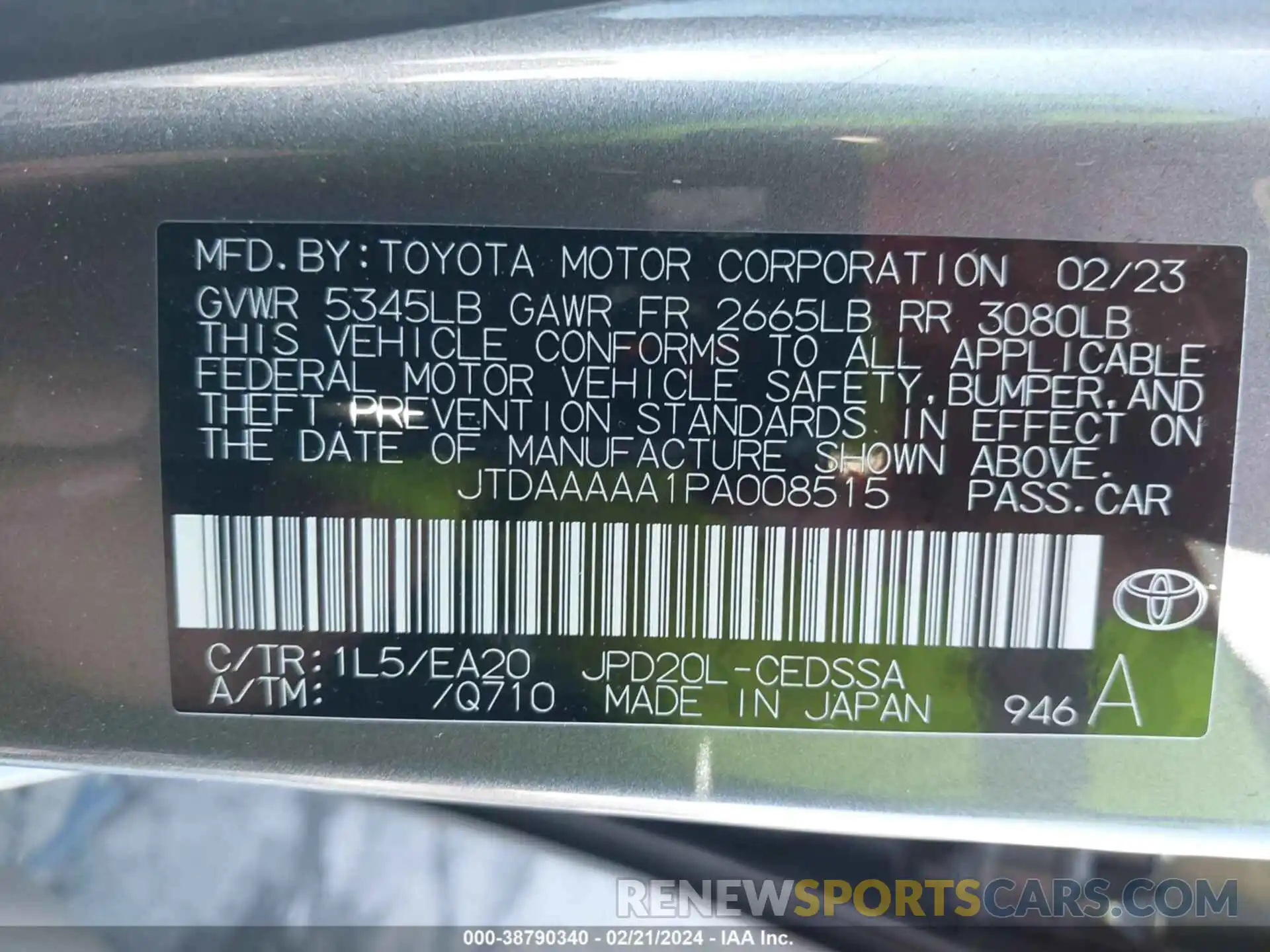 9 Photograph of a damaged car JTDAAAAA1PA008515 TOYOTA MIRAI 2023