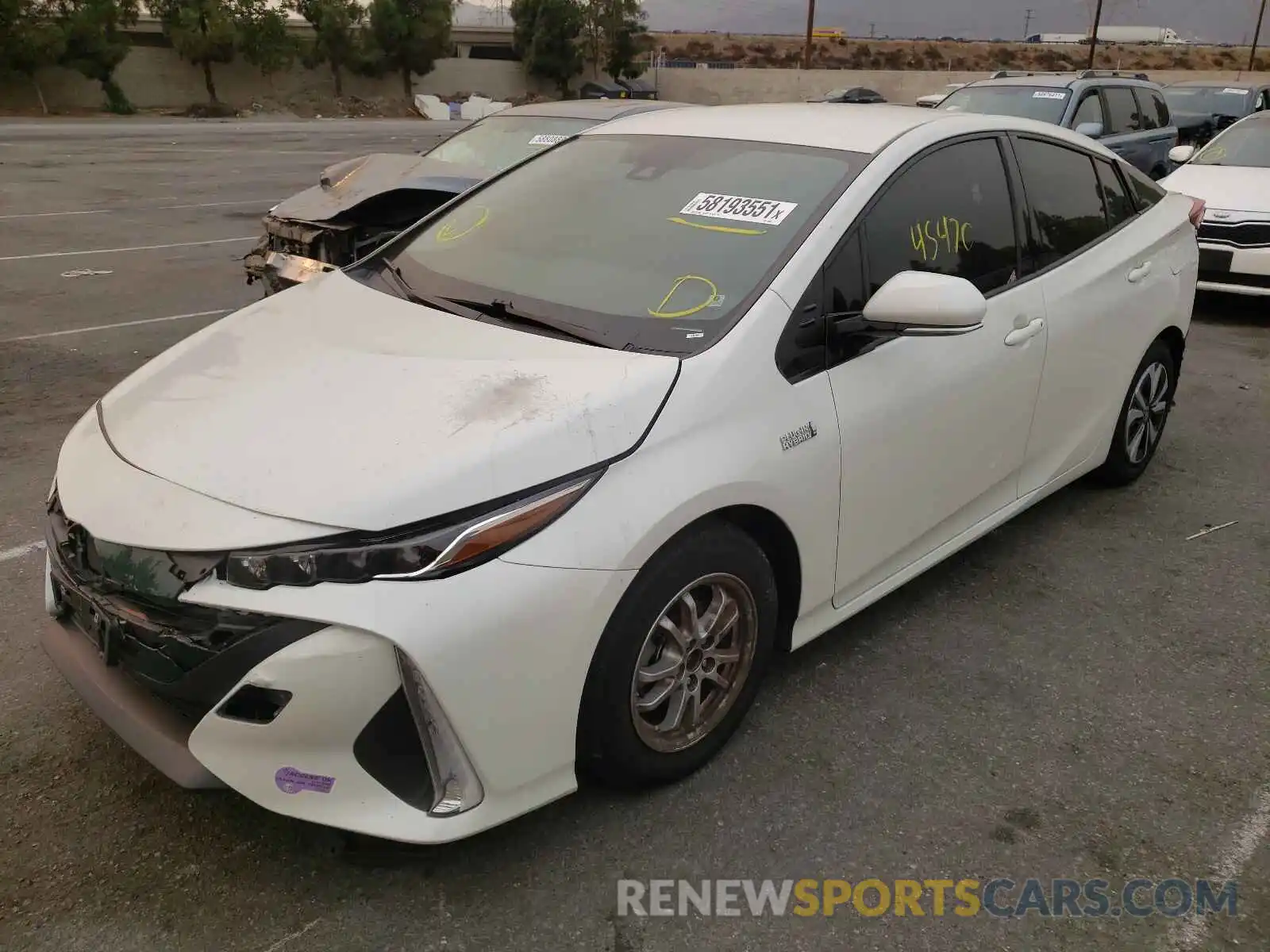 2 Photograph of a damaged car JTDKARFP0K3106335 TOYOTA PRIUS 2019